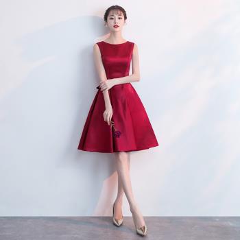 時尚金色年會短款新娘春夏晚禮服