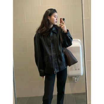 內膽羽絨皮衣短款黑色羽絨服女春季2025新款時尚洋氣高階感超好看