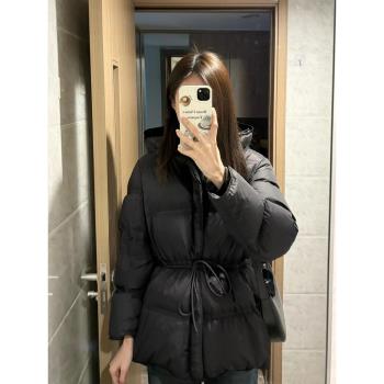 黑色短款羽絨服女冬季2024年新款時尚洋氣高階感超好看小眾設計感