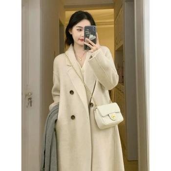 羽絨服內膽呢子大衣女中長款小個子2024新款冬季加厚保暖毛呢外套