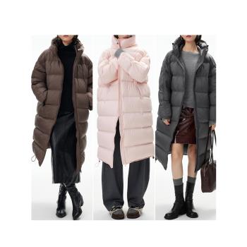 鯨乎 90白鴨絨三防塔斯曼冰川羽絨服女連帽中長款保暖外套冬季