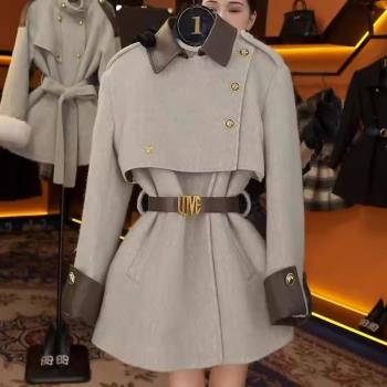 小香風毛呢拼接羽絨服外套女2024冬季新款時尚高階感輕奢收腰顯瘦