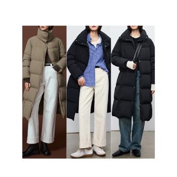 鯨乎90白鵝絨三防長款羽絨服女24冬季新款巴恩風立領加厚保暖顯瘦