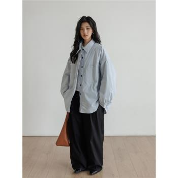 Polo領棉服襯衫外套女冬季2024新款長袖加厚寬松休閑通勤棉衣上衣