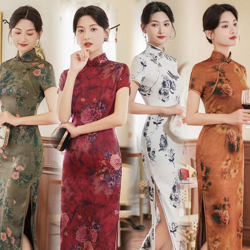 Chinese traditional dress cheongsam2026春夏新款旗袍長裙女裝|旗袍|ETMall東森購物網