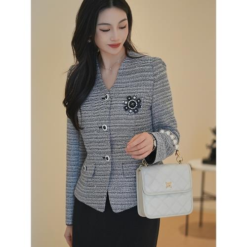 MOJO AVENUE莫佐設計感小香風西裝短外套女2025年新款氣質通勤微