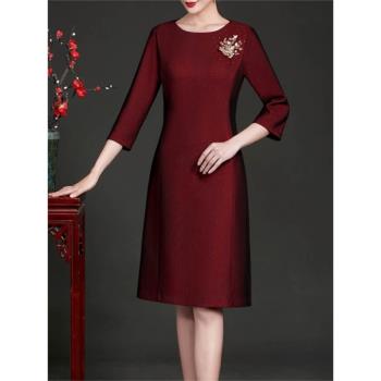中長款丈母孃高貴加絨年輕禮服