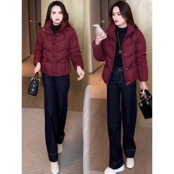 韓版短款羽絨棉服女2024冬季新款時尚洋氣加厚保暖小棉襖棉衣外套