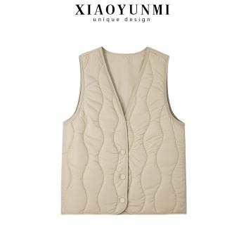 輕薄羽絨馬甲女背心內膽秋冬V領2025新款校服內搭神器修身保暖
