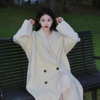 小雲米雙面羊絨大衣女2025秋冬新款中長款韓版寬松高階羊毛呢外套