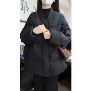 黑色短款羽絨服女冬季2024年新款時尚洋氣高階感超好看小眾設計感