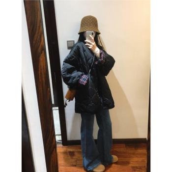 菱格短款黑色棉服女2024年新款冬季棉衣棉襖爆款保暖外套韓系加厚