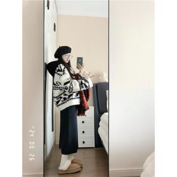 獨特超好看皮毛一體羊羔毛外套女春季2025新款小個子寬松加厚棉衣