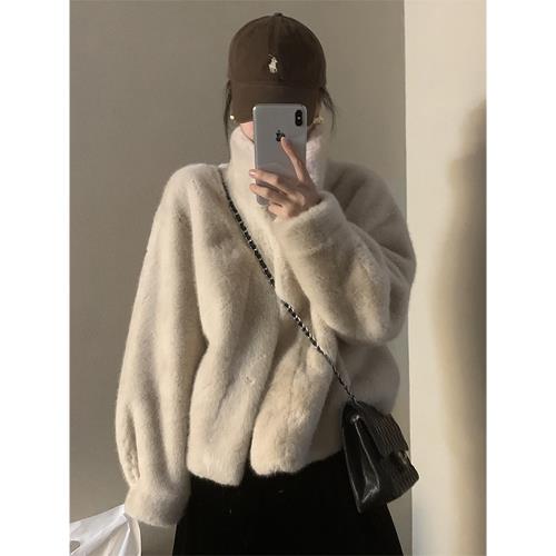 獨特超好看羊羔毛外套女士秋冬季2026新款加厚小香風羊羔絨小個子