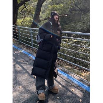 SIXI四喜家秋冬 禦寒保暖白鴨絨長款連帽羽絨服女加厚防風大外套