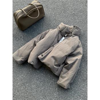 灰色短款羽絨服女冬季2024年新款時尚洋氣高階感超好看小眾設計感