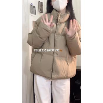 白鴨絨短款卡其色羽絨服女冬天新款2024新款時尚洋氣高階感超好看