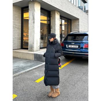 YANGLE 長款羽絨服女過膝顯瘦高級感2024年冬季新款泡芙保暖外套
