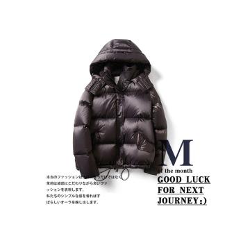 B家95白鵝絨羽絨服女短款加厚小個子2024新款時尚寬松黑色麵包服
