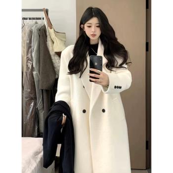 羽絨內膽羊毛呢子大衣女2024冬季新款高階感加厚羽絨服外套小個子
