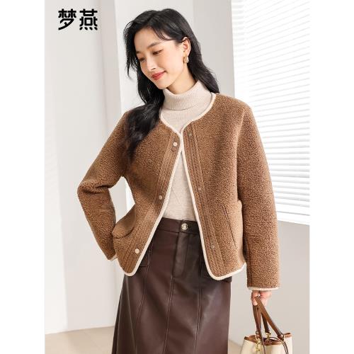 夢燕時尚美拉德外套女裝冬季短款圓領減齡小香風上衣CM10B4001
