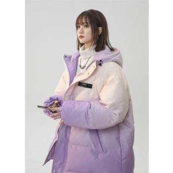森馬旗下minette羽絨服棉衣女冬季加厚保暖棉襖大碼寬松棉服外套