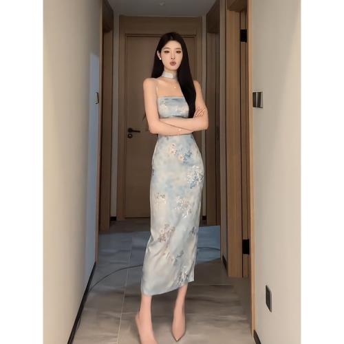 STRIVE/尤美子 微胖mm新中式國風旗袍裙女秋冬素雅提花修身包臀裙