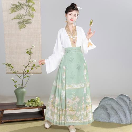 凌兮洛原創【韶華月殿】漢服女明制國風馬面裙套裝新中式日常顯瘦