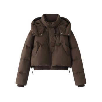 2025冬季新款連帽羽絨棉服女短款棉衣寬松顯瘦小個子保暖二棉外套