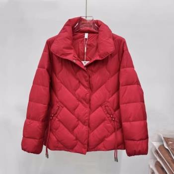 短款羽絨棉服女2024年冬季新款時尚大碼洋氣立領保暖媽媽棉衣外套