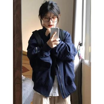 小眾個性學院風棒球服飛行員夾克
