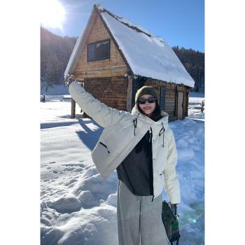 EKOOL衣庫 90白鴨絨短款羽絨服女冬季新款寬松加厚保暖連帽外套