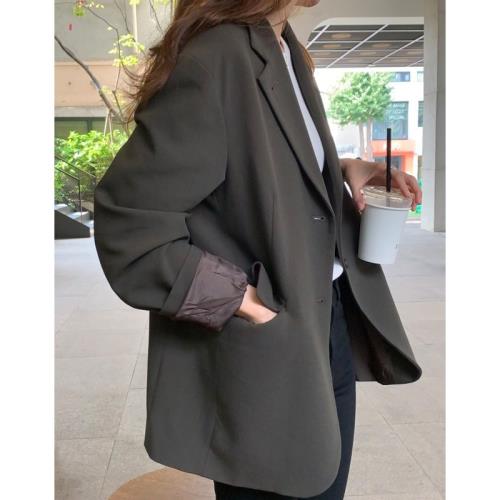外套女韓版暗綠色休閑西裝外套