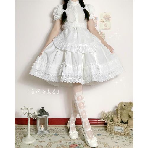 lolita刺繡純棉制小裙 棉布半身打底裙 小蓬度防透裙 棉布打底裙