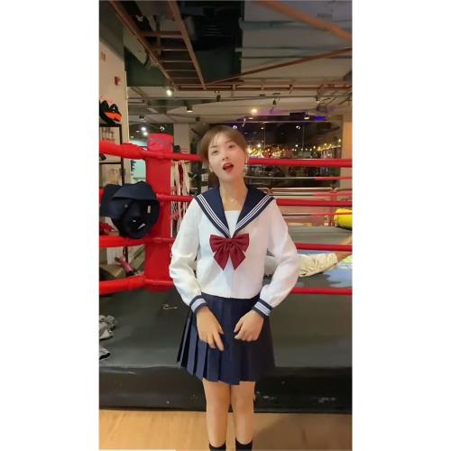 jk制服裙正版白三本基礎款水手服學院風長裙套裝全套學生正統制服