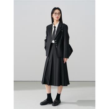 伯德小姐黑色職業西裝外套女士春秋小個子面試正裝高階感西服套裝