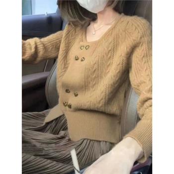 品牌高階女裝2025年新款秋季時尚氣質時髦減齡漂亮針織衫短款毛衣