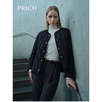 【90鵝絨】PRICH氣質菱格羽絨服2024冬季新款保暖顯瘦外套女