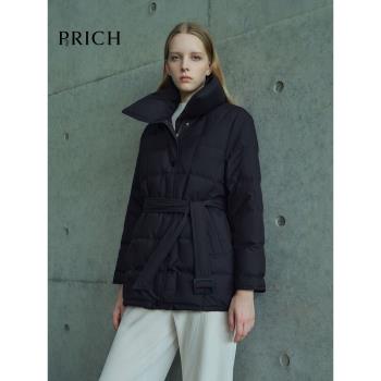 【90鵝絨】PRICH商務翻領羽絨服2024冬季新款保暖收腰外套女