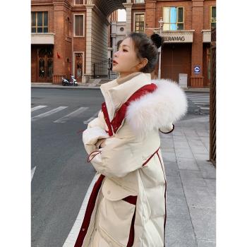 Lecea Alice羽絨棉服女中長款2025冬季新款撞色拼接棉衣外套女