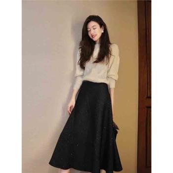 品牌高階女裝2025年新款秋季時尚氣質小香風復古型毛衣冬裙兩件套