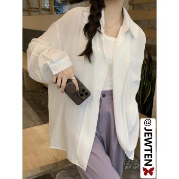 夏季香芋紫色防曬襯衫外套女裝夏裝2023年新款上衣小個子女士襯衣