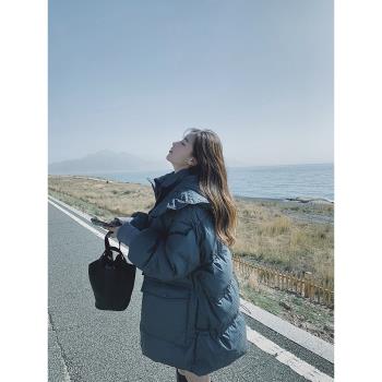 Lecea Alice亮面免洗羽絨服女2024冬季新款加厚保暖氣質麵包服女