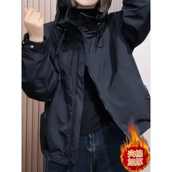 短外套女士裝春秋冬季2025年新款大碼小個子夾棉加厚風衣時尚上衣