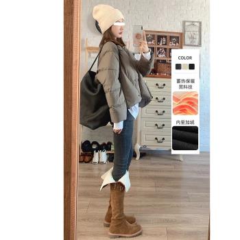 唐獅集團DESSO煙灰色緊身牛仔褲女冬季加絨加厚顯瘦小腳鉛筆褲子