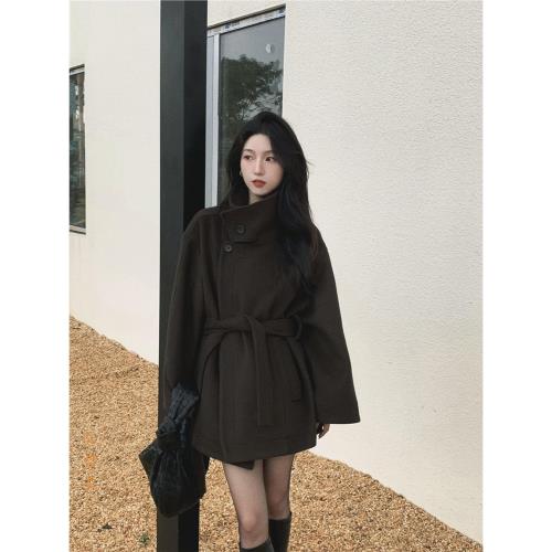 深冬獨特超好看立領呢子大衣女入冬季2025新款毛呢外套小個子加厚
