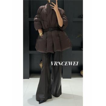 vrncewei瑋姐家國風設計感高顏值白鴨絨系帶羽絨服冬季高階外套女