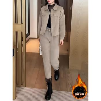 洋氣春秋冬季燈芯絨女士時尚套裝