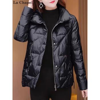 拉夏貝爾九江羽絨棉服女冬高階品牌洋氣輕薄棉襖媽媽棉衣短款外套