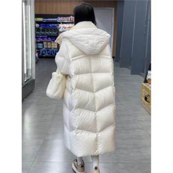 今年流行長款羽絨棉服女2025冬季新款過膝連帽棉衣加厚麵包服外套